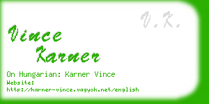 vince karner business card